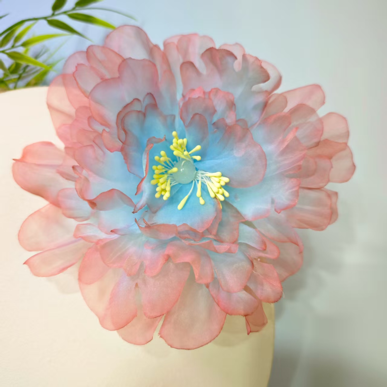 云鬓花古风饰品古装发饰仙气飘飘发夹 蓝粉牡丹 仙气汉服发冠B383