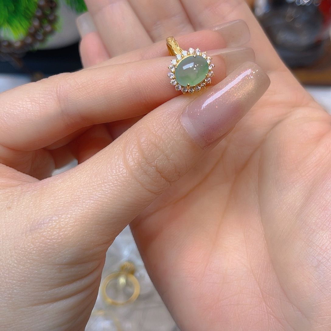 翡翠银S925镶嵌戒指