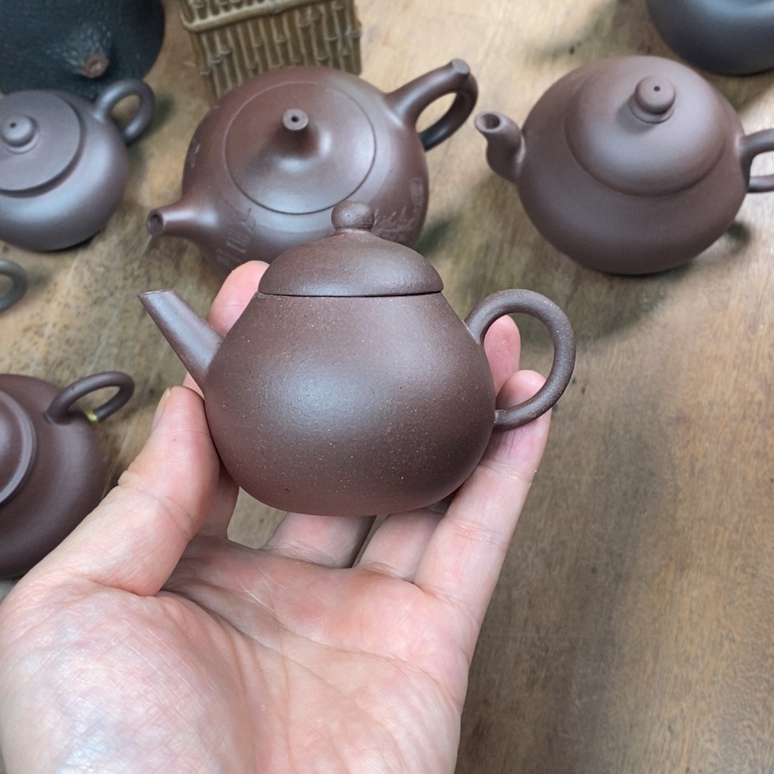 紫砂茶壶底槽青全手工梨
