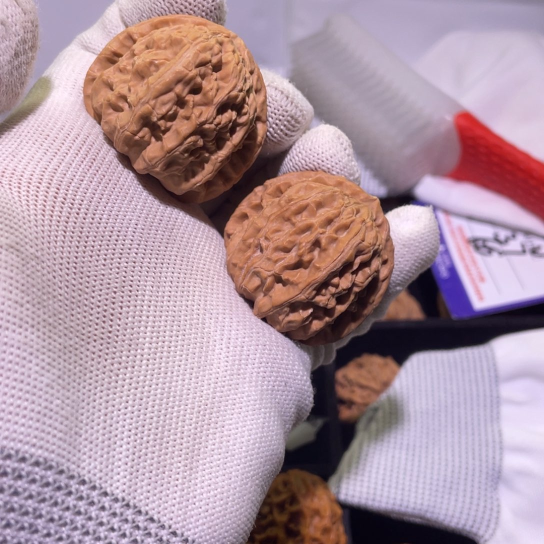 文玩核桃把件三角白 798