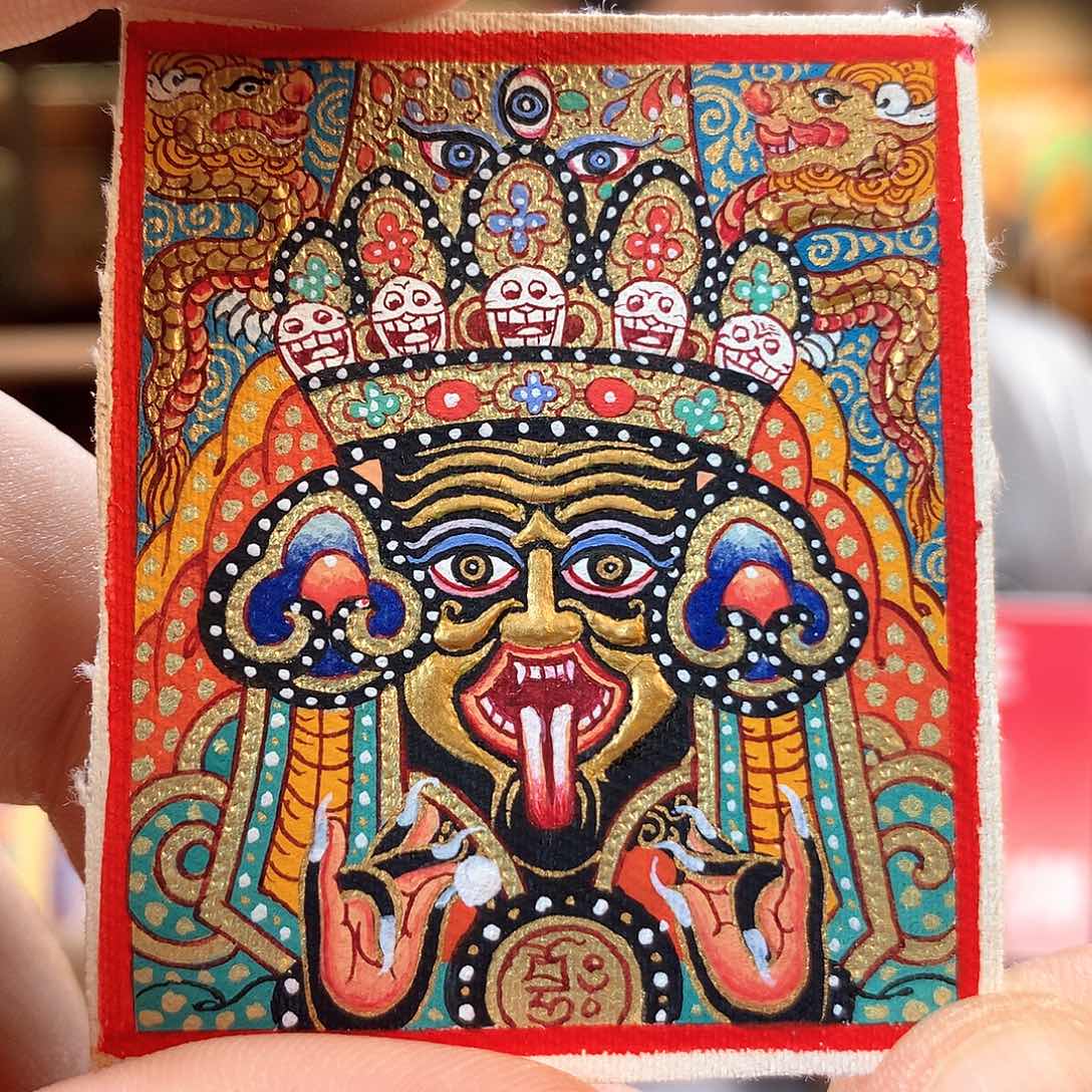 吊坠热贡纯手绘唐卡扎基拉姆
