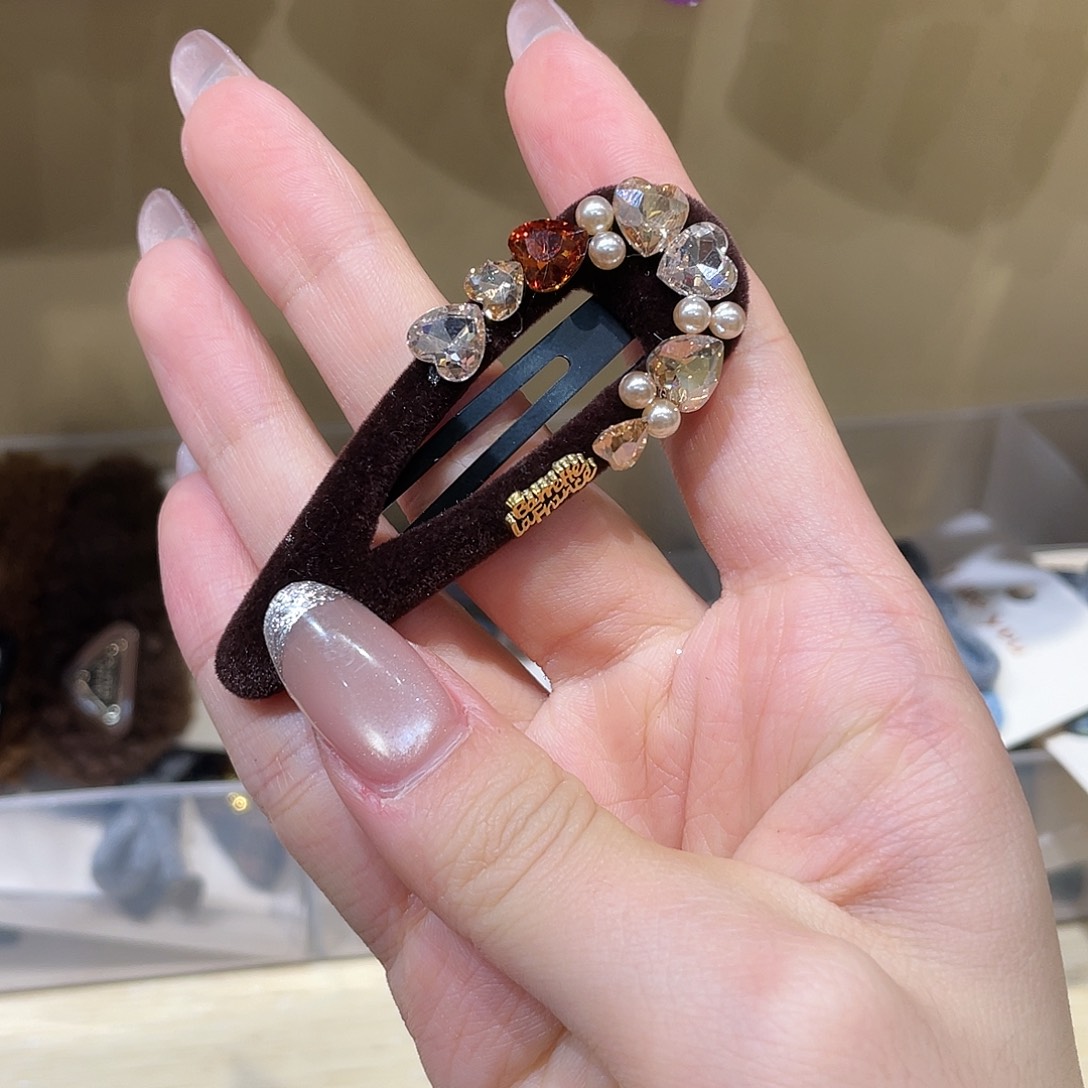 布艺非金属水滴咖色珠珠一只