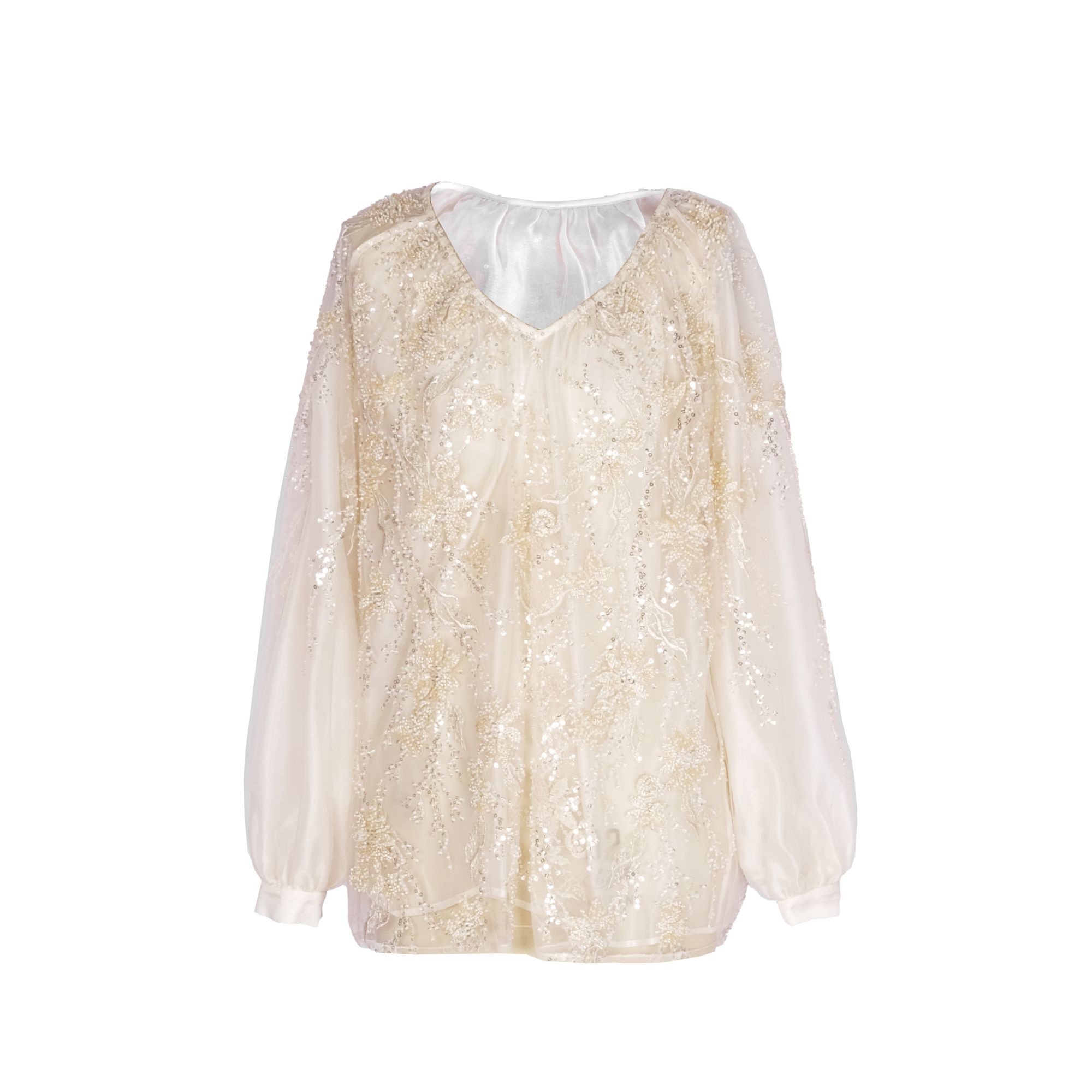 【折扣号专属】JUNYANG杨君24SS手工钉珠蕾丝罩衫