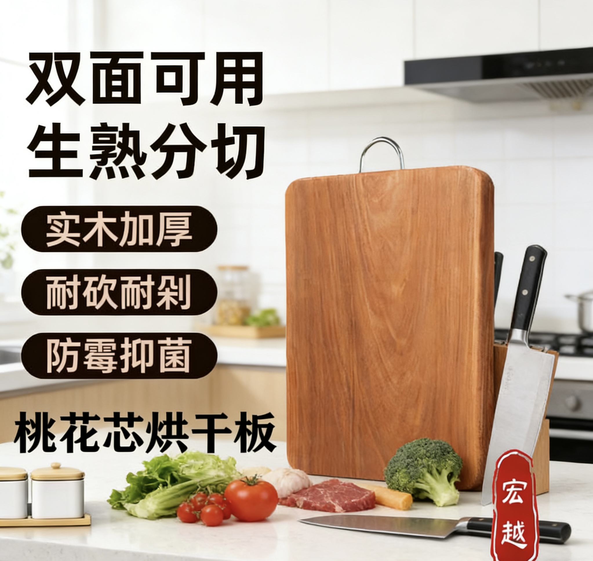 工厂正宗越南桃花梨木菜板实木家用砧板切菜板整木案板方形面板