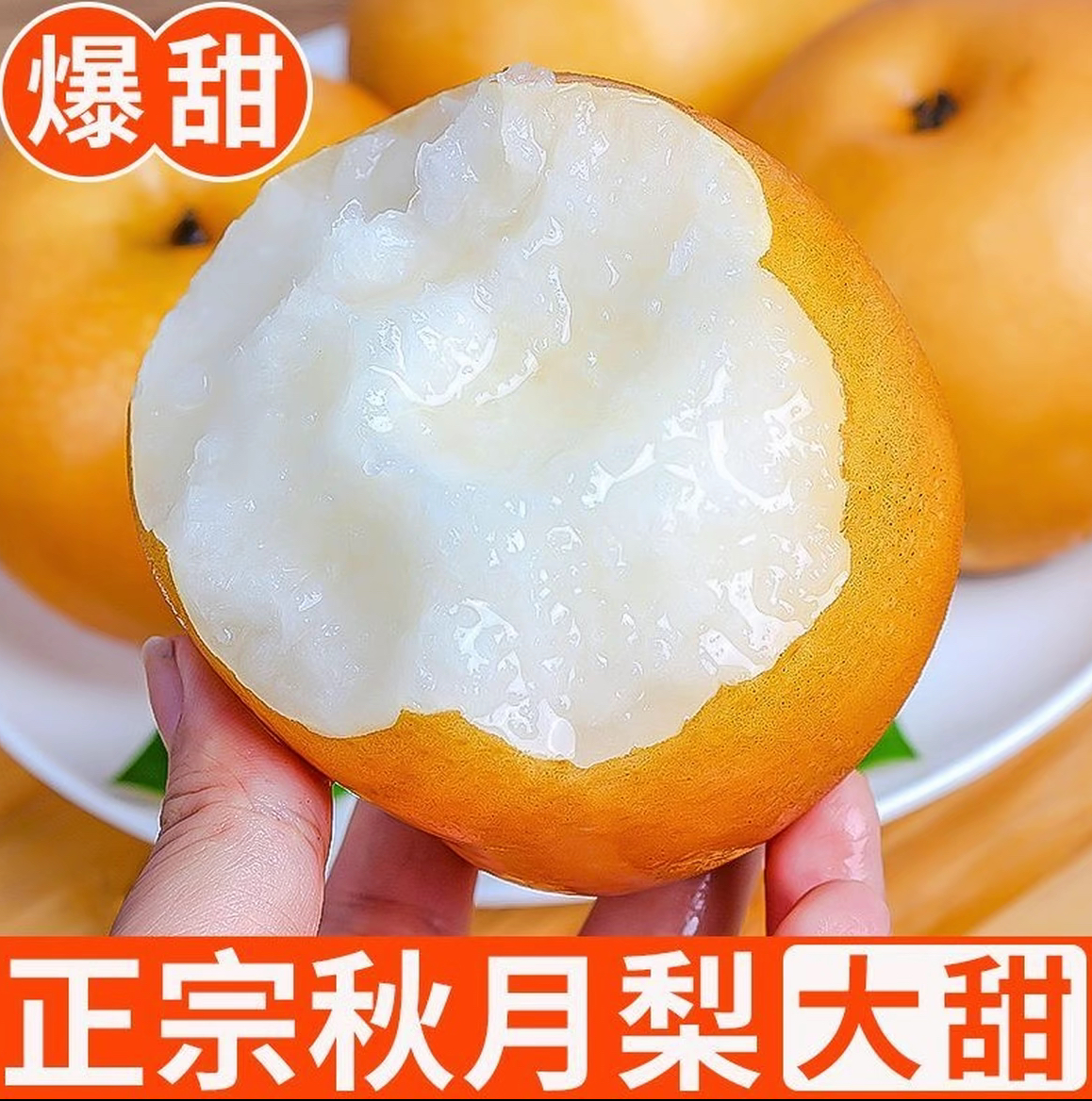 正宗丰水秋月梨新鲜中秋精品送礼产地现摘现发脆甜多汁大果