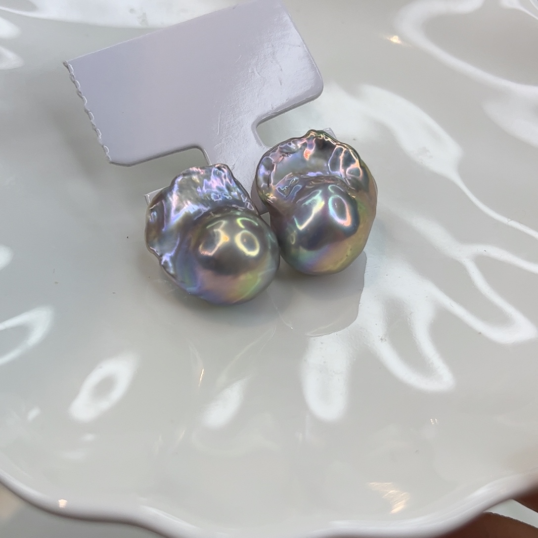 耳饰淡水珍珠银S925镶嵌