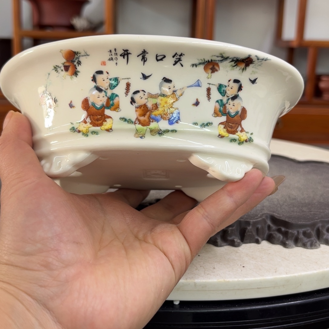 紫砂花盆瑕疵不平6-17-13。。。z