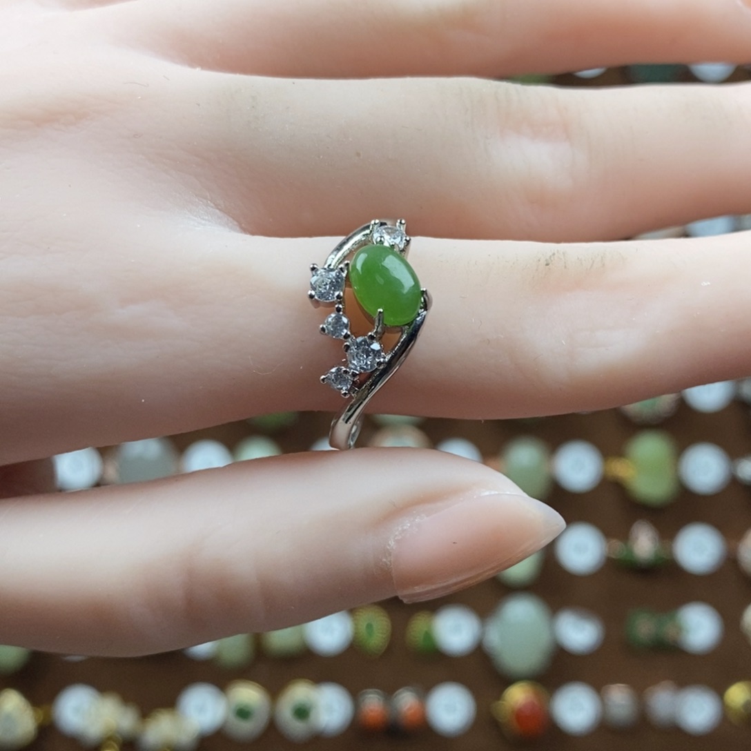 和田玉（碧玉）合金戒指