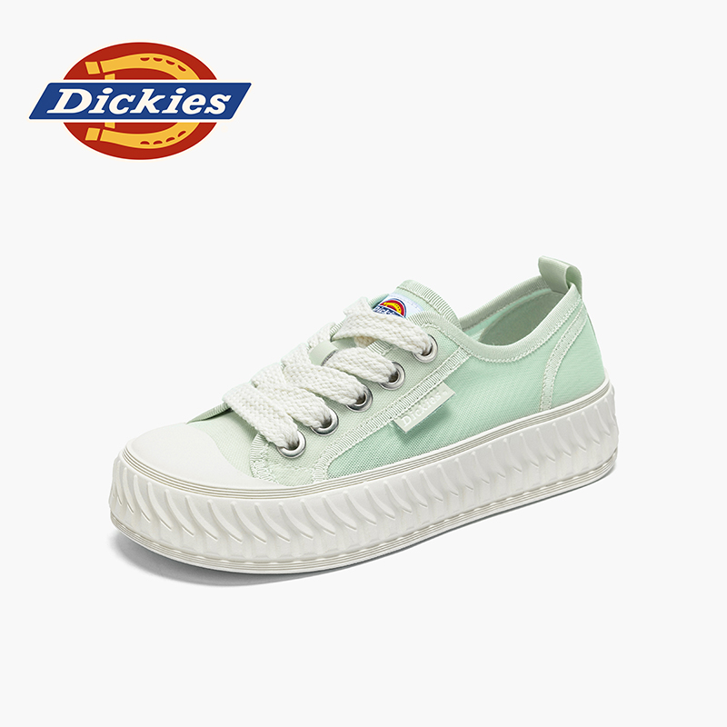 Dickies女鞋2026纯色低帮韩版复古帆布鞋圆头防水台休闲风商品图