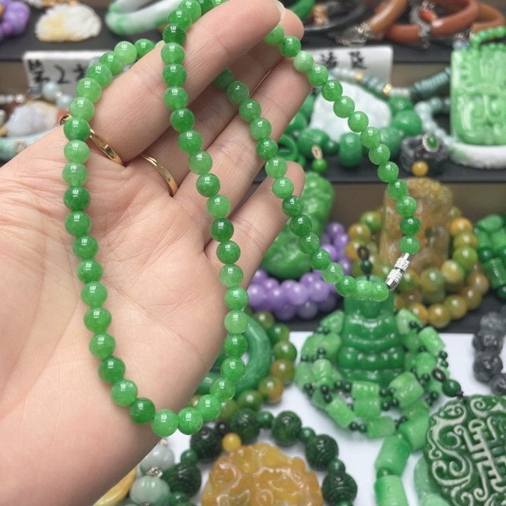 翡翠未镶嵌颈饰项链30