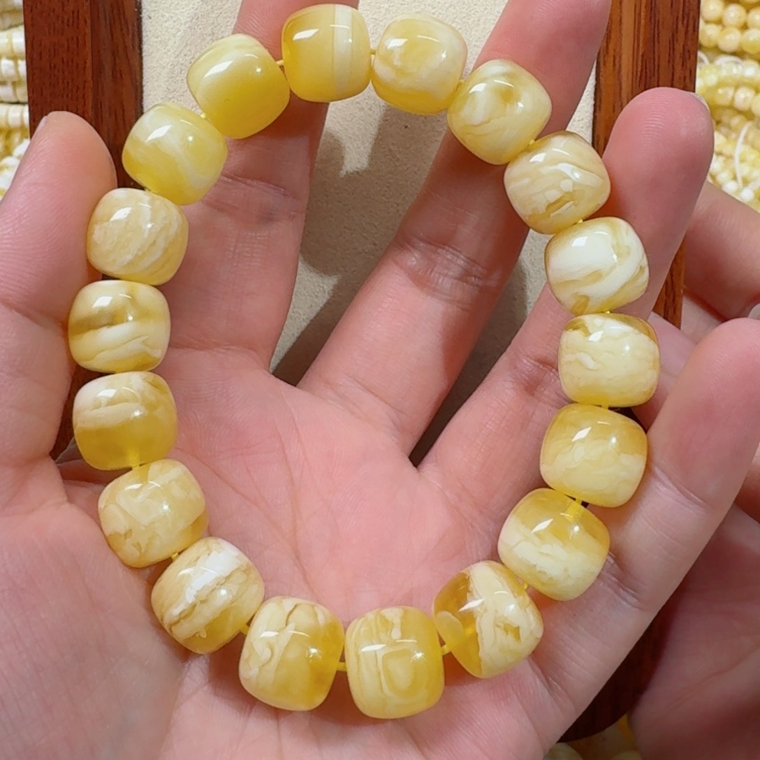 琥珀手链未镶嵌亳**饰蜜蜡手串