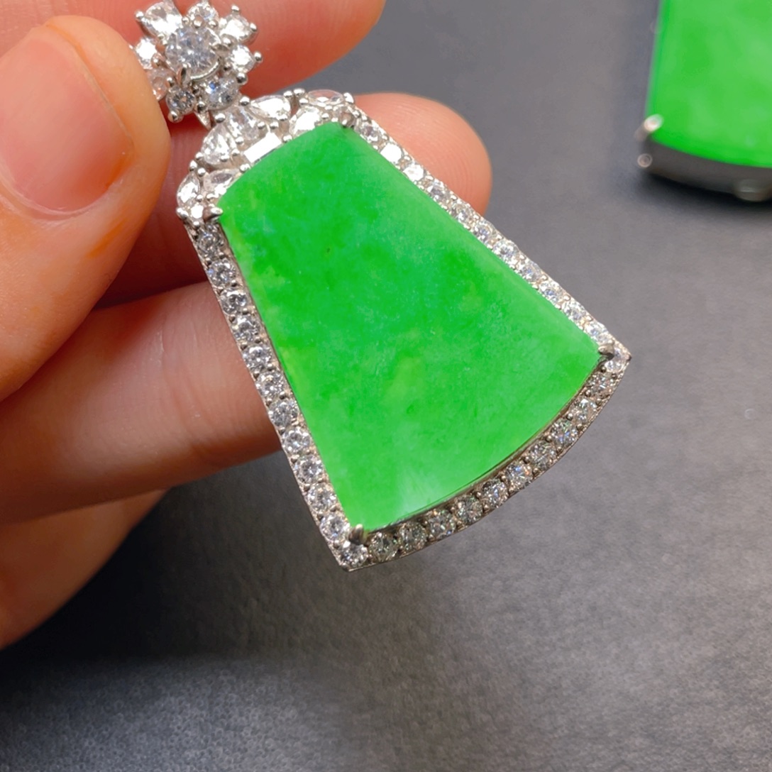 翡翠银S925镶嵌吊坠(不含链)