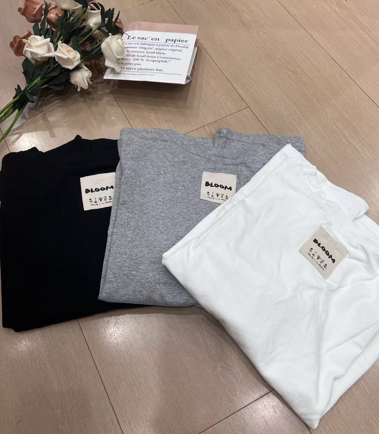 【奈野喜】韩国正品代购/bloom后背布标T恤【NO退NO换】