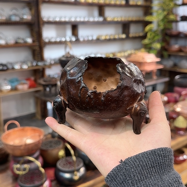 紫铜手工制作温茶炉