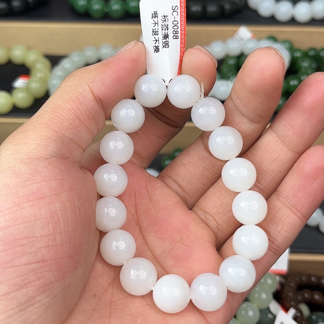 和田玉手串未镶嵌纯天然新疆和田玉且末天泰12mm