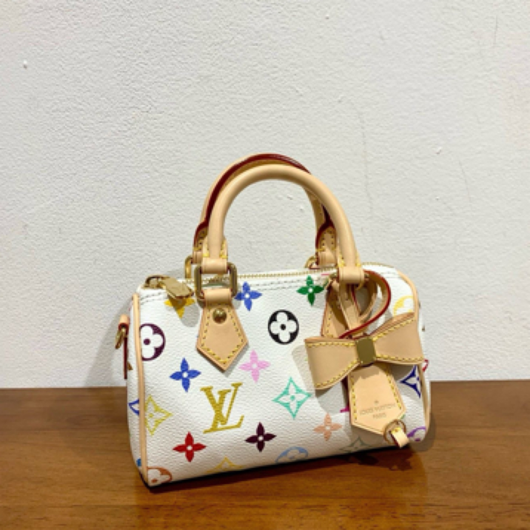 99新 LouisVuitton/路易威登 LV 路易威登 白三彩Speedy nano 