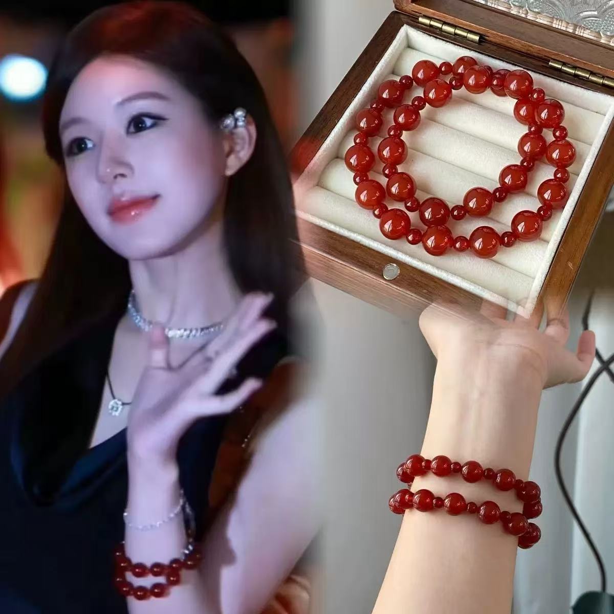 露丝同款红玛瑙手链