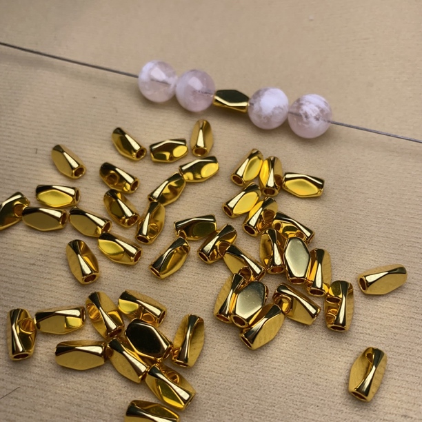 【钛钢精雕】精工真空镀真金色新款隔珠隔片搭配水晶手链diy