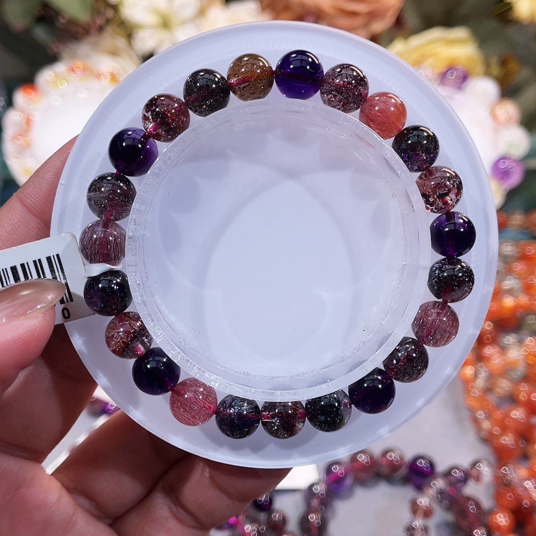 未镶嵌手链水晶、稀有矿、黑加仑、8+