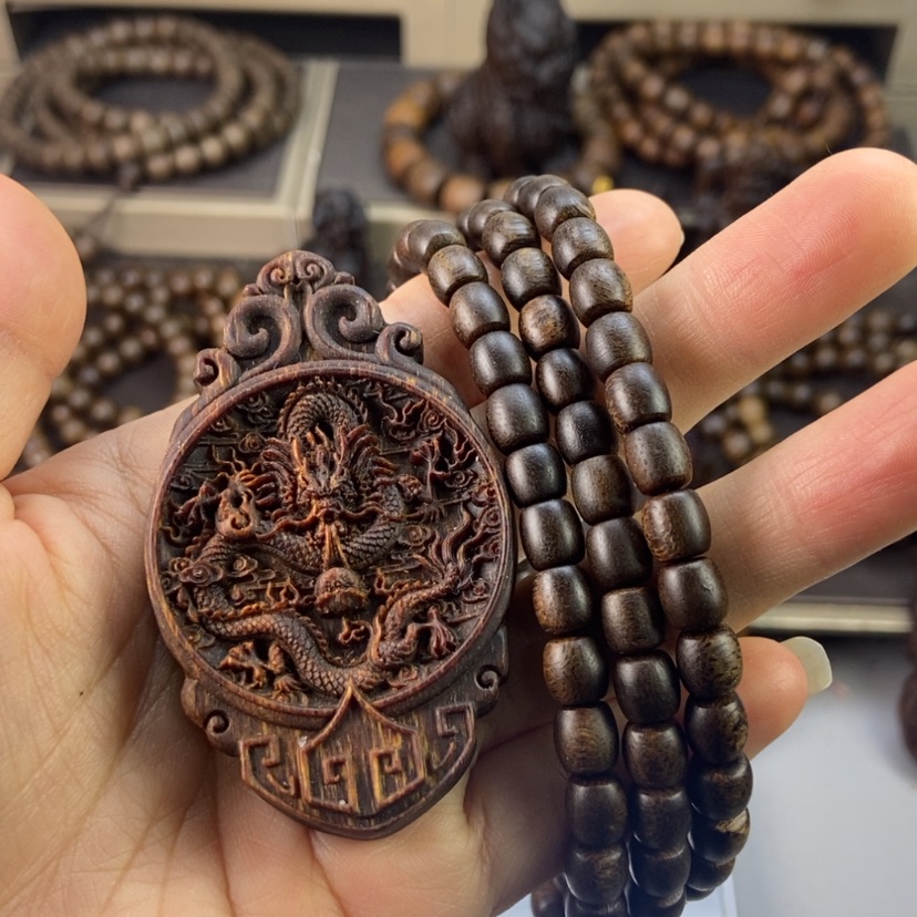 【闪购商品】沉香手串P****?越南白棋吊坠沉香木