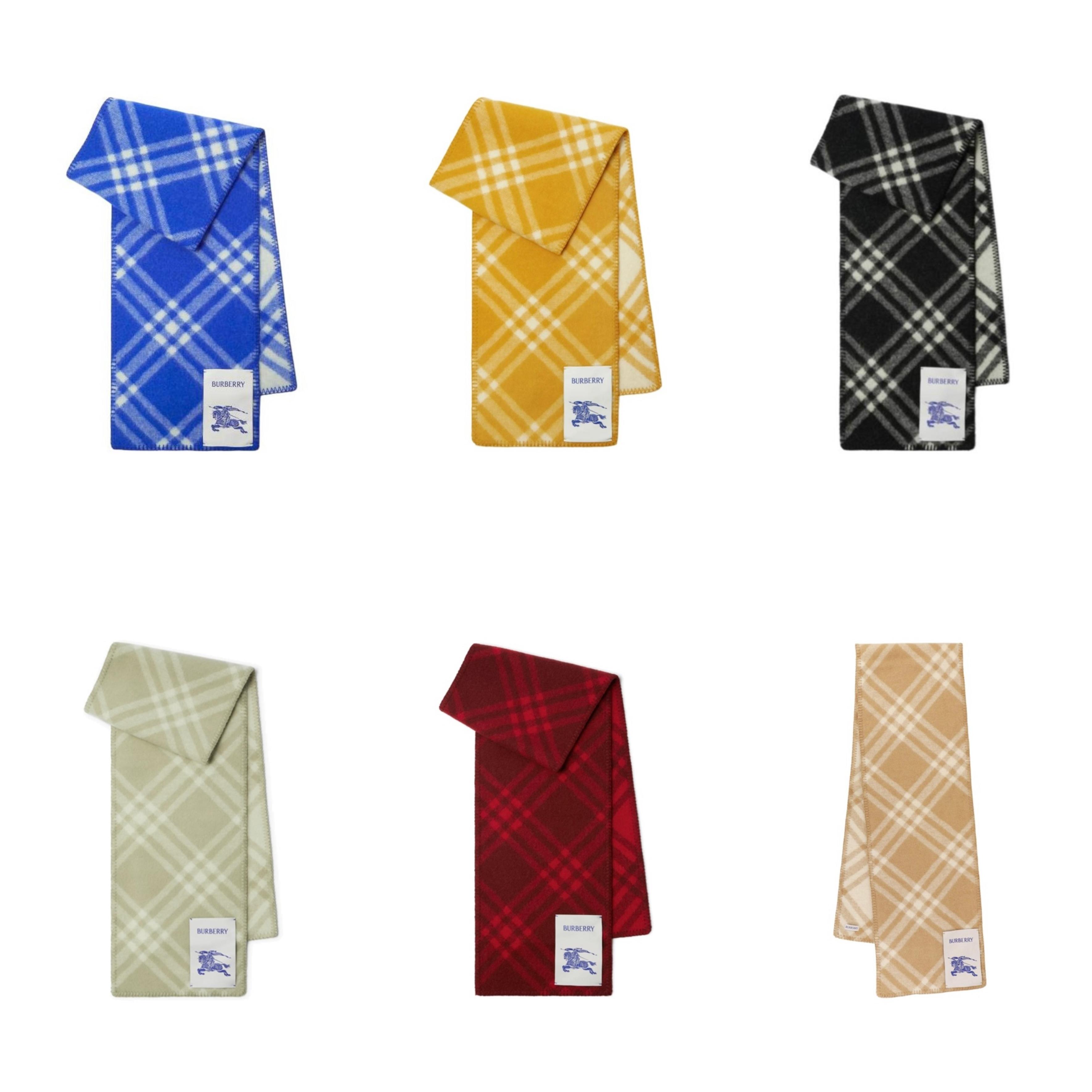 BURBERRY/博柏利条纹装饰字母贴布绒线围巾男女同款情侣款