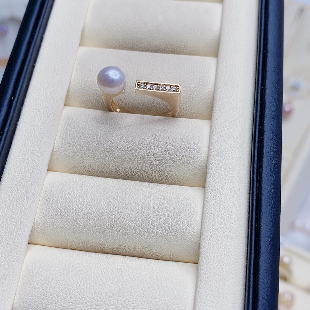 淡水珍珠戒指银S925镶嵌