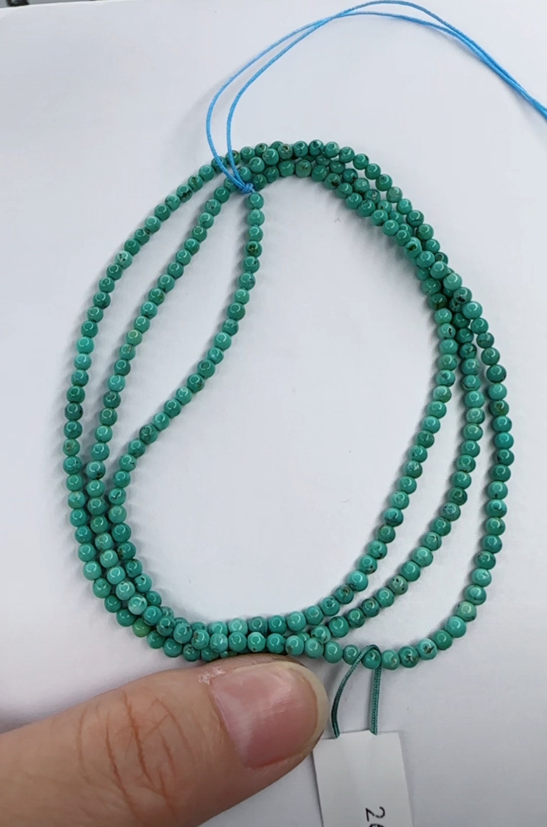 天然原矿绿松石米珠链