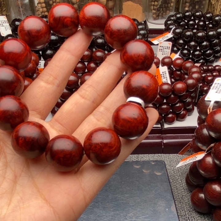 ****醒小叶紫檀手串/手链1:8原汁原味泥料留疤