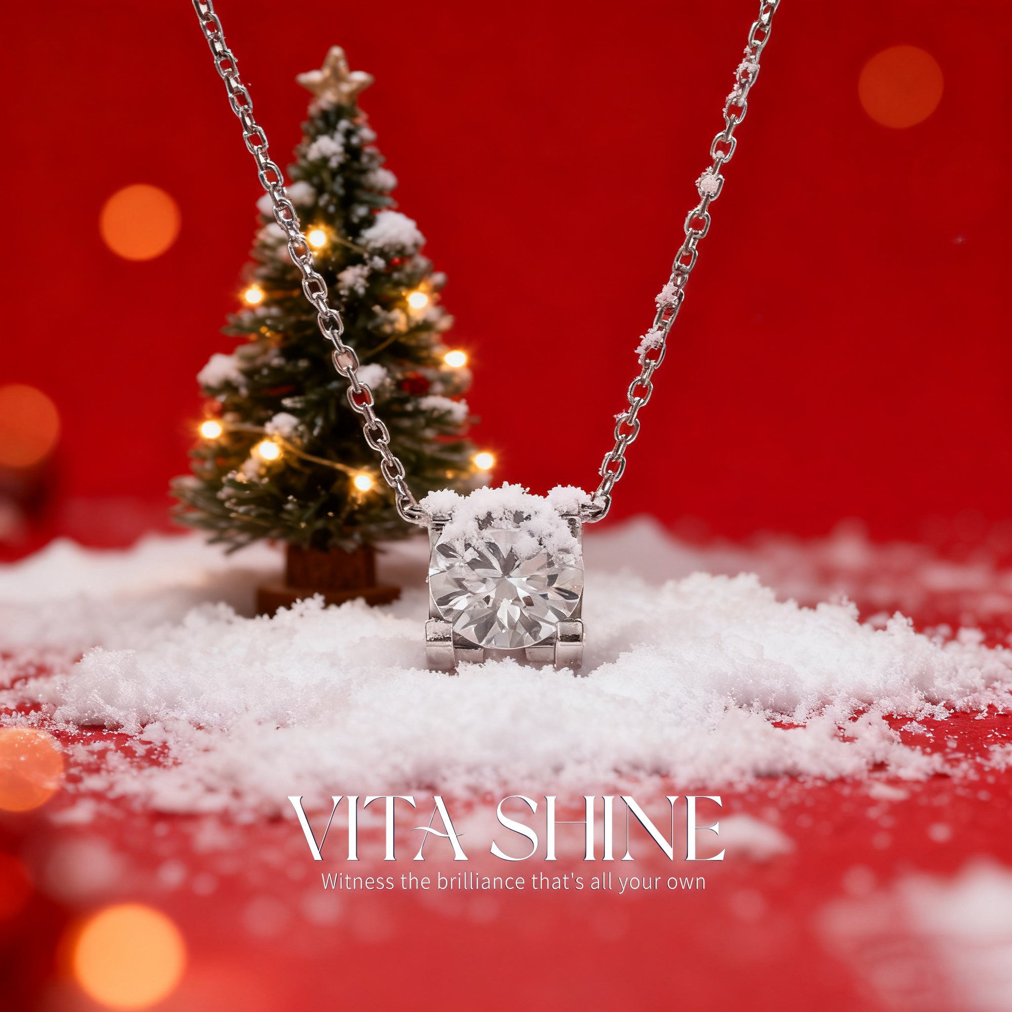 实验室培育钻石Vita Shine一克拉【牛头吊坠】一体链铂金