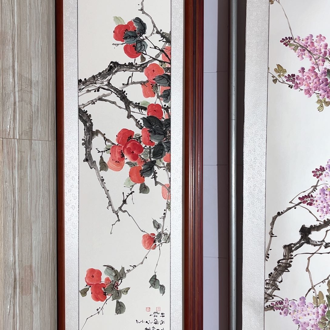 国画书画作品带框163×48