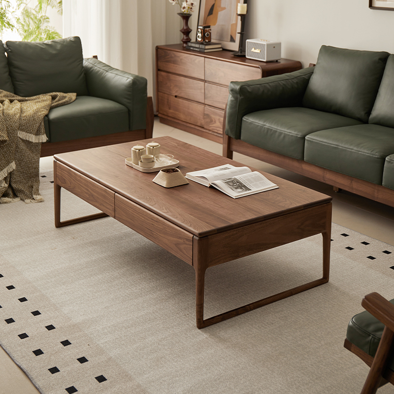 臻致美J现代简约茶几北美黑胡桃木博斯茶几