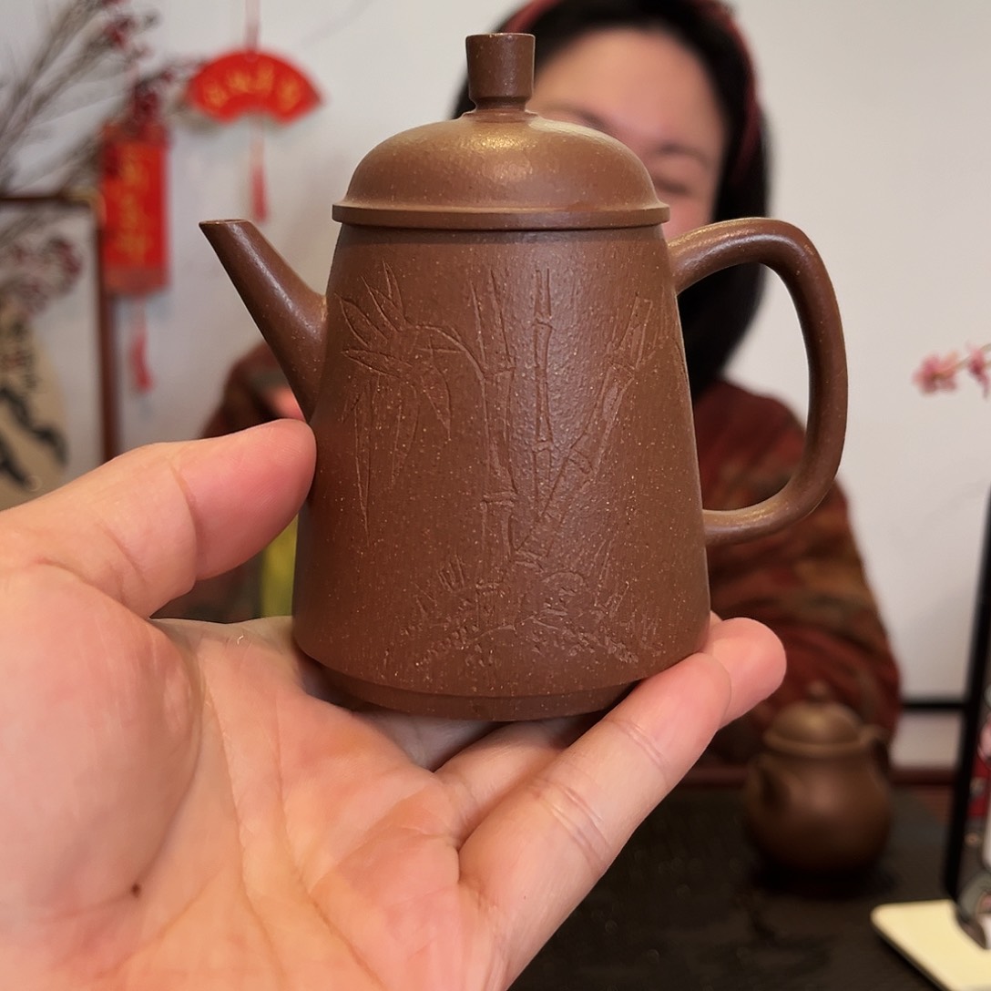 紫砂老团泥秦权壶