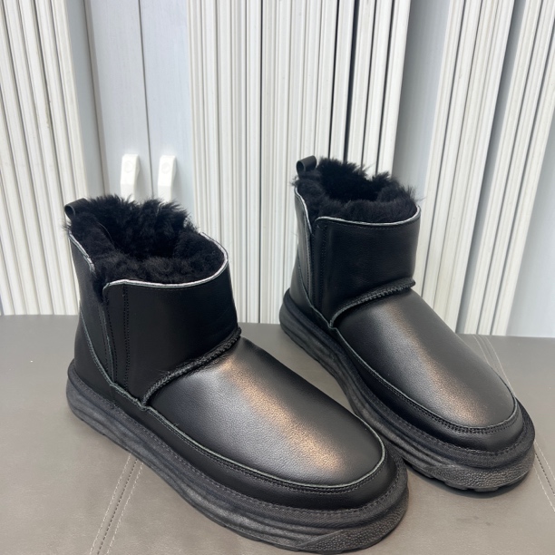 特大码（45-47）男生时尚雪地靴男士休闲雪地靴百搭保暖黑色加厚靴