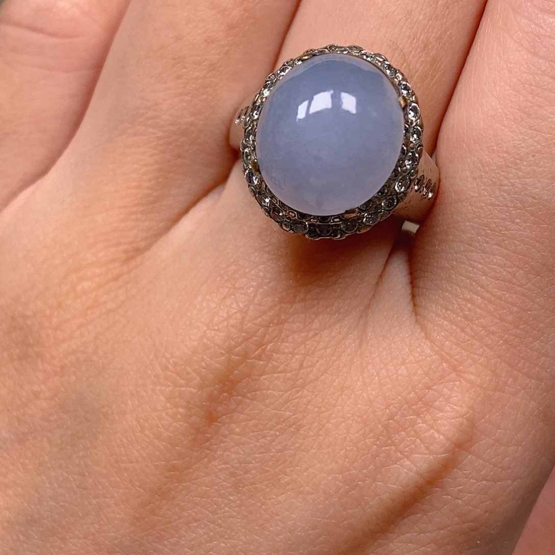 翡翠戒指未镶嵌紫罗兰