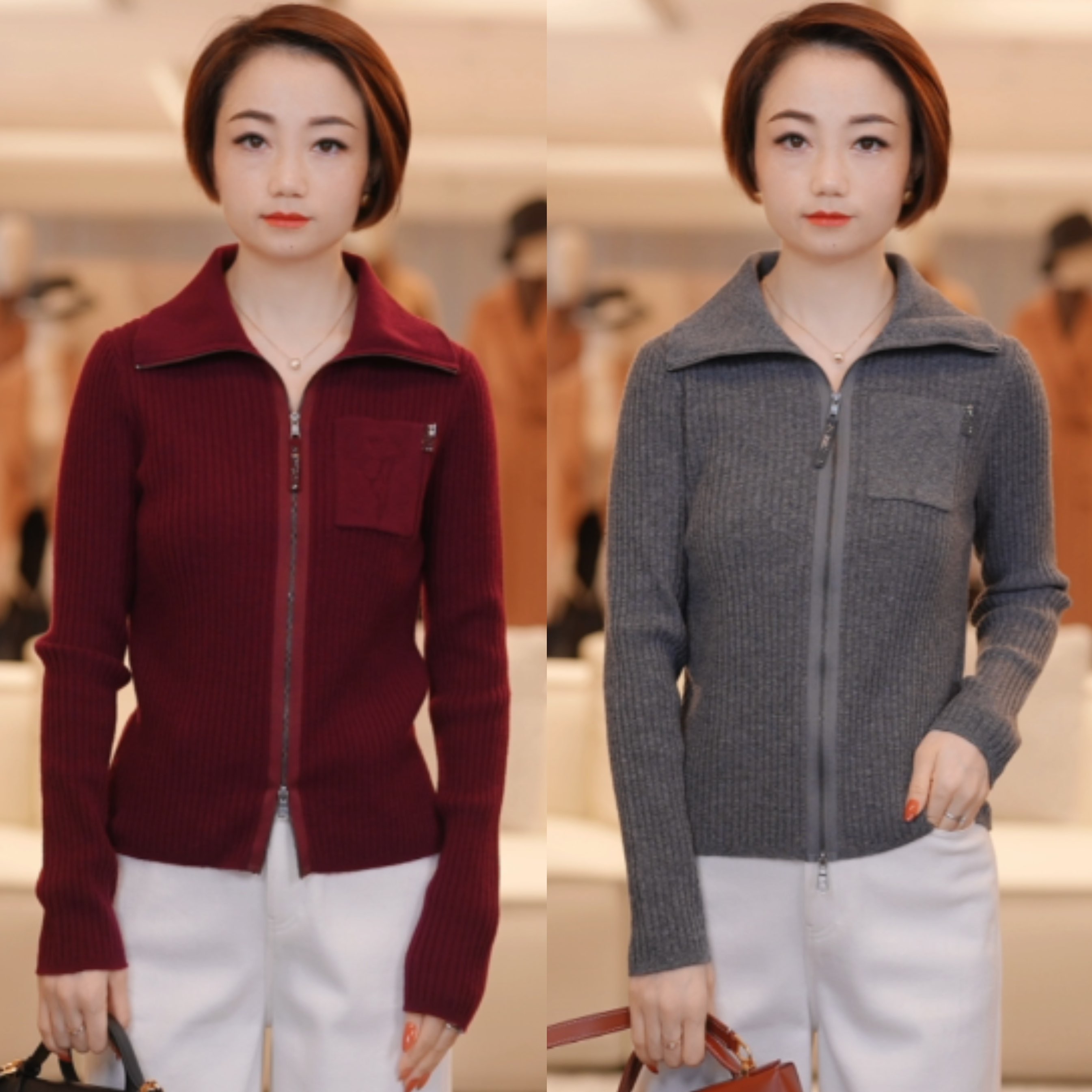 【老粉必拍乌梅子酱】2025新款女士轻奢口袋设计感针织开衫26-52275