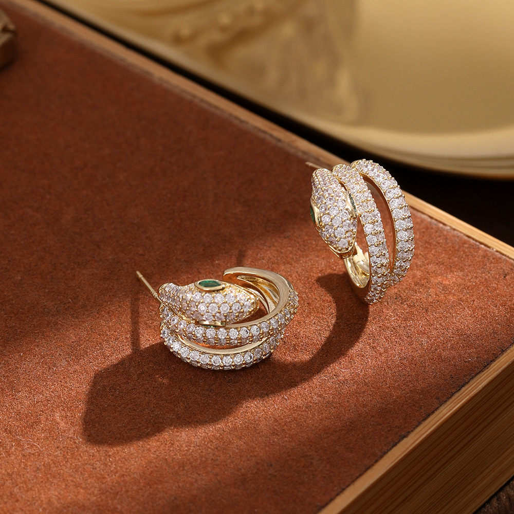 铜合金耳饰 耳环法式小众轻奢