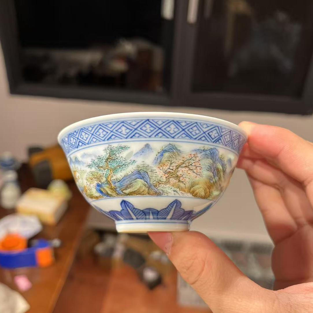 景德镇陶瓷山水主人杯