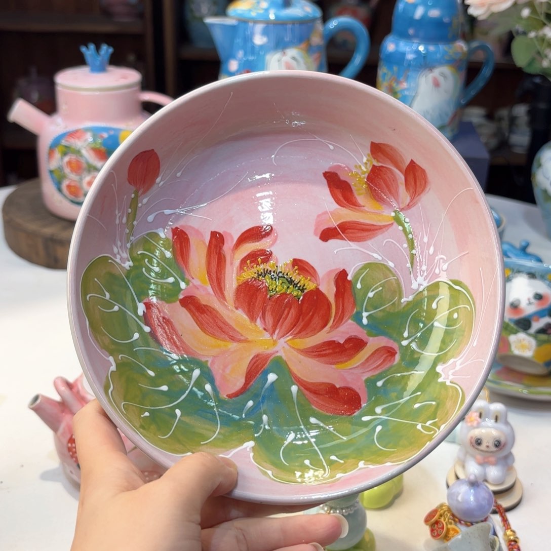 景德镇手绘高温釉下彩陶瓷茶具