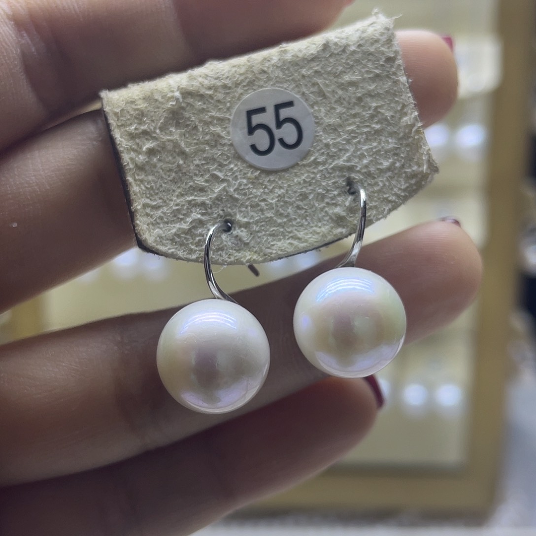 淡水珍珠耳饰银S925镶嵌