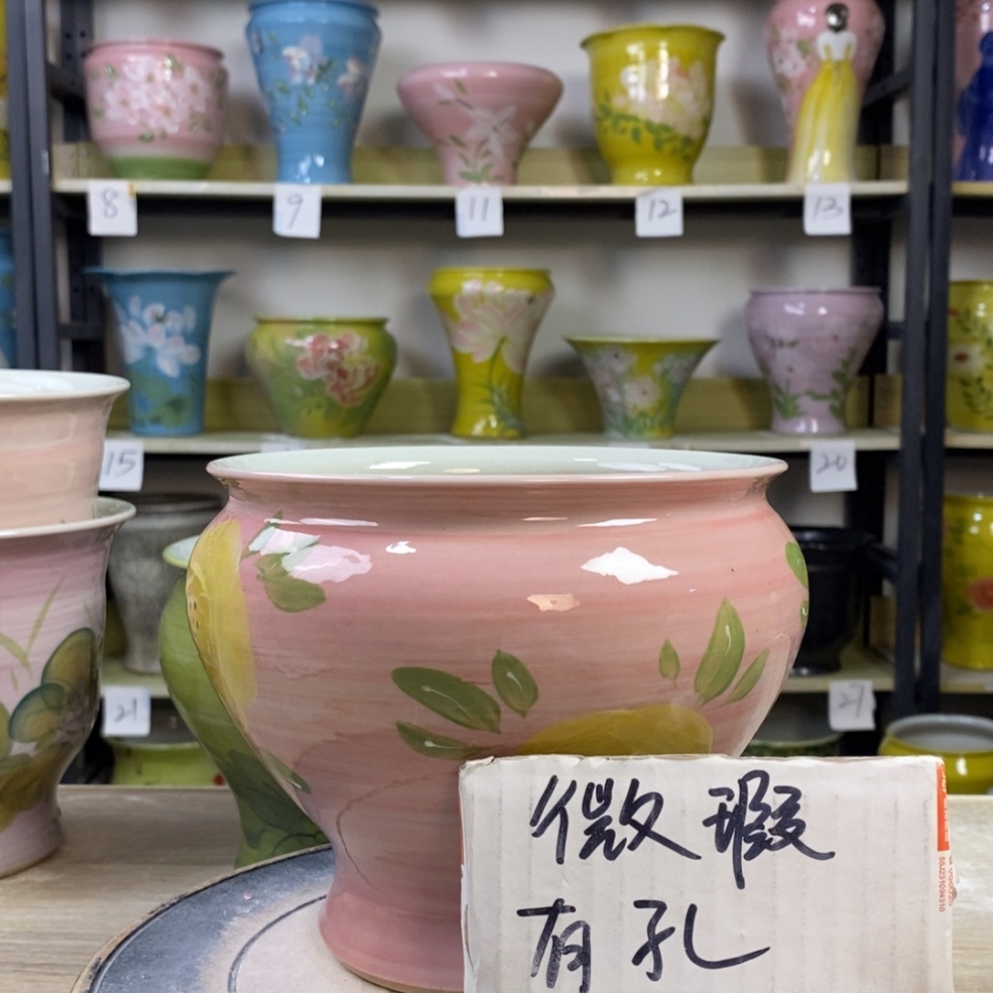 景德镇手工手绘陶瓷花盆