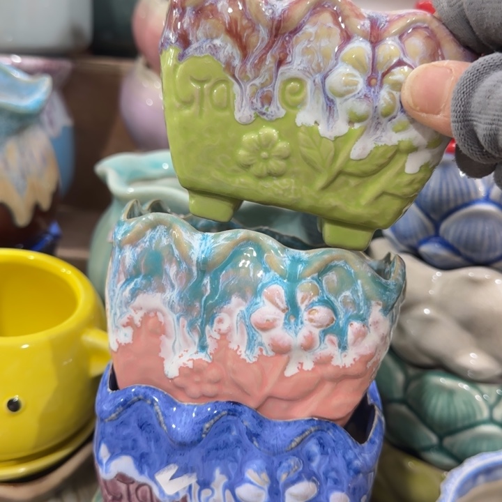 凑9米包邮，有孔，陶瓷花盆