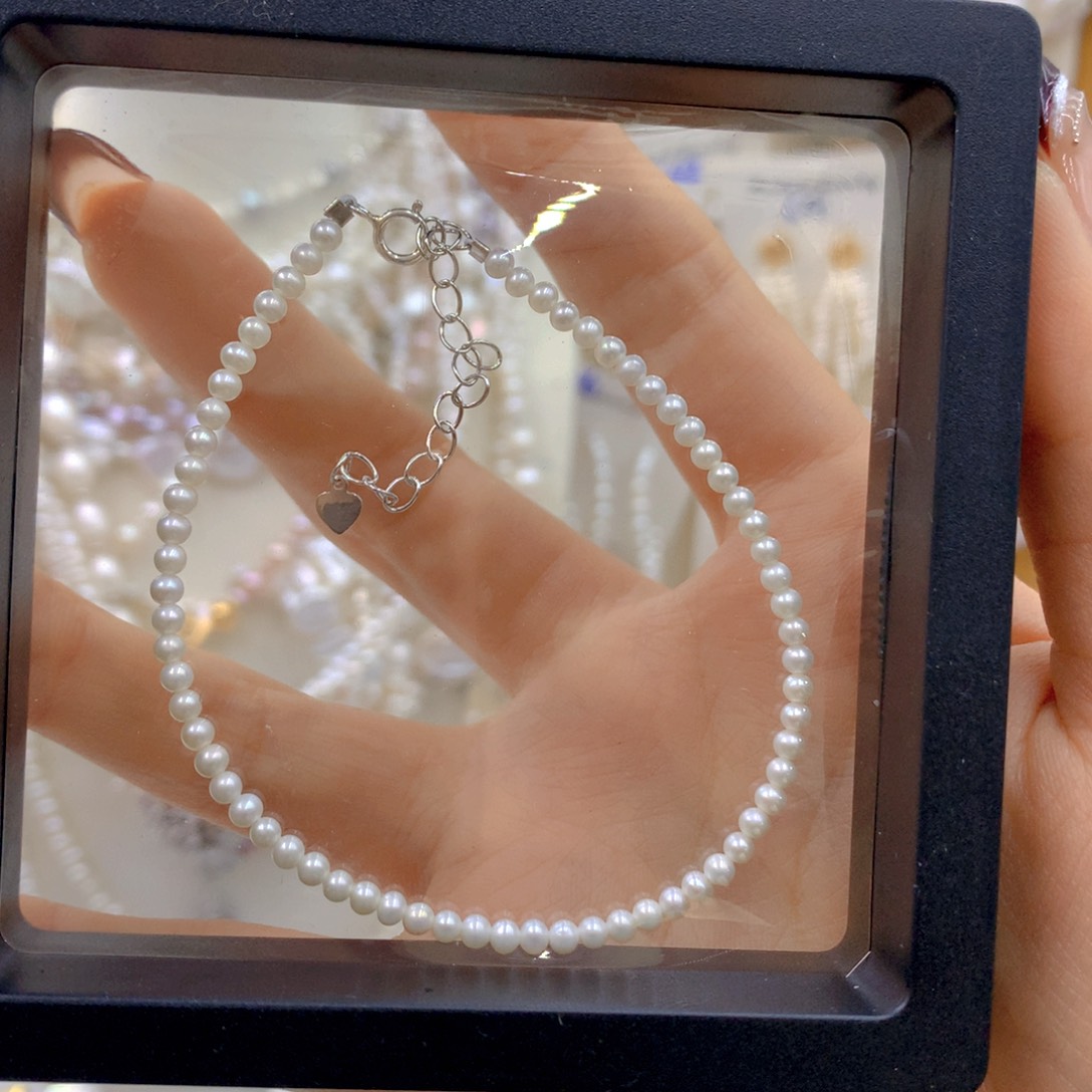 淡水珍珠耳饰 银S925镶嵌