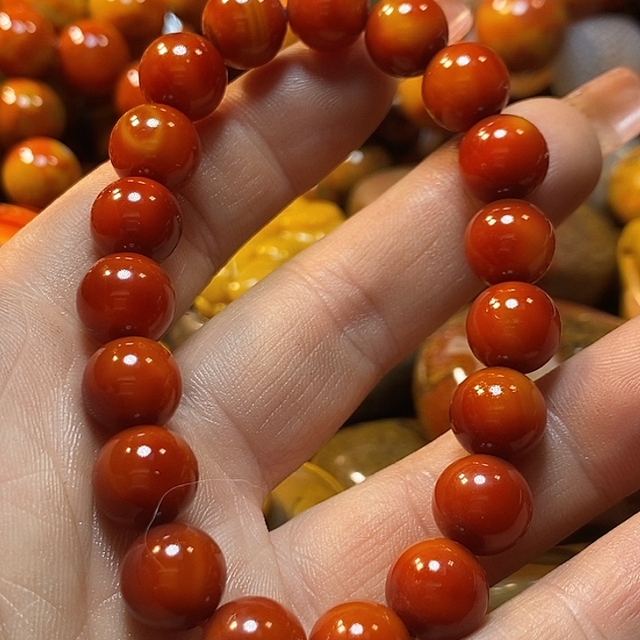 学***棋玛瑙/玉髓未镶嵌手链