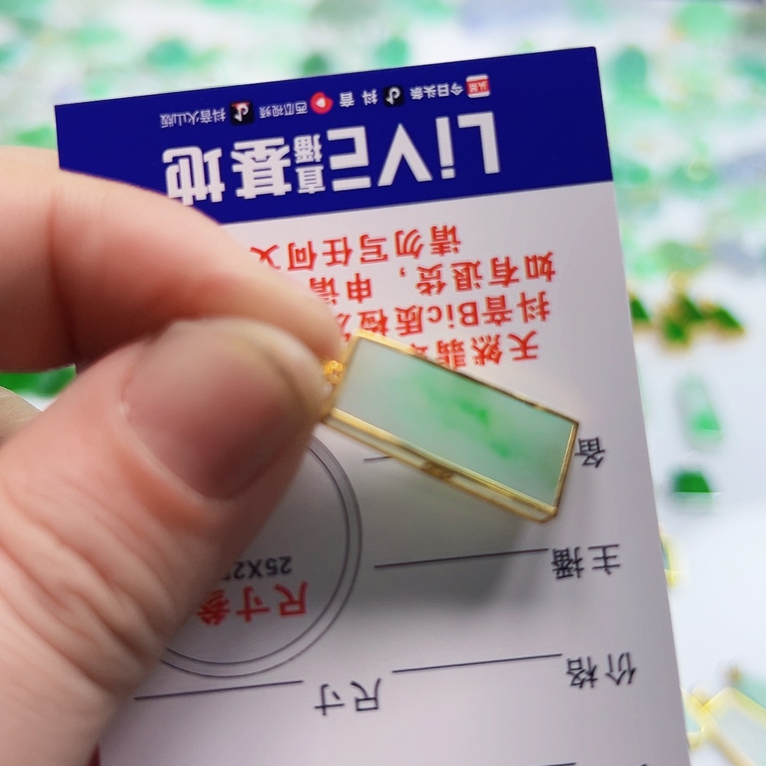 翡翠项链18K金镶嵌姜**荡翡翠