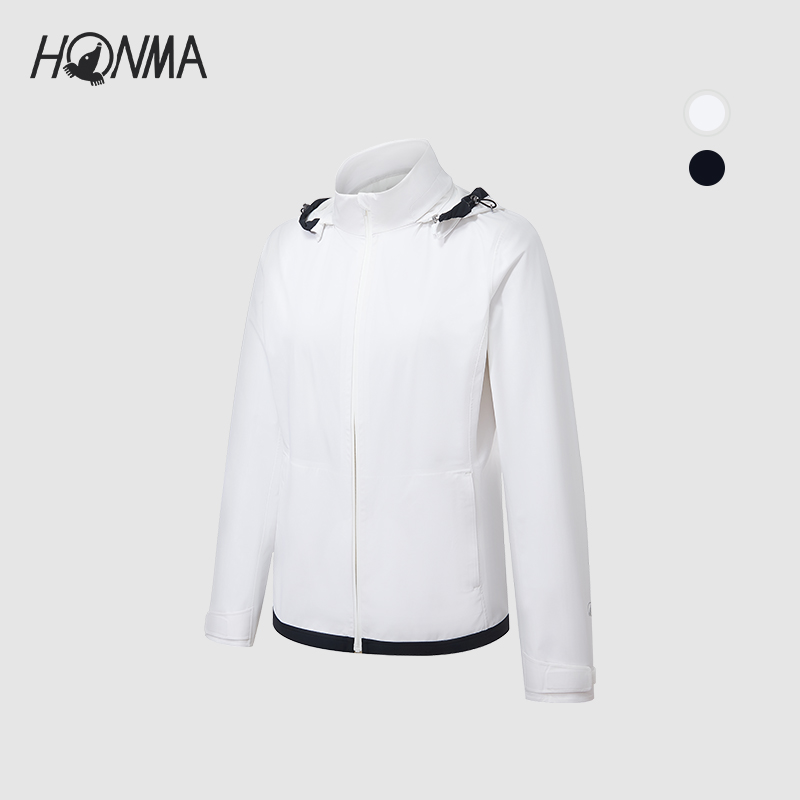 【专业高尔夫】HONMA女士外套雨衣连帽外套可拆卸防水HWKQ303R605