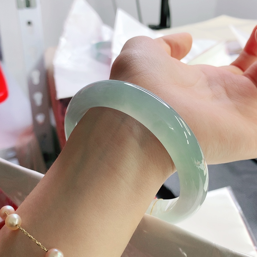 【闪购商品】翡翠未镶嵌手镯天然缅甸a货手镯57+