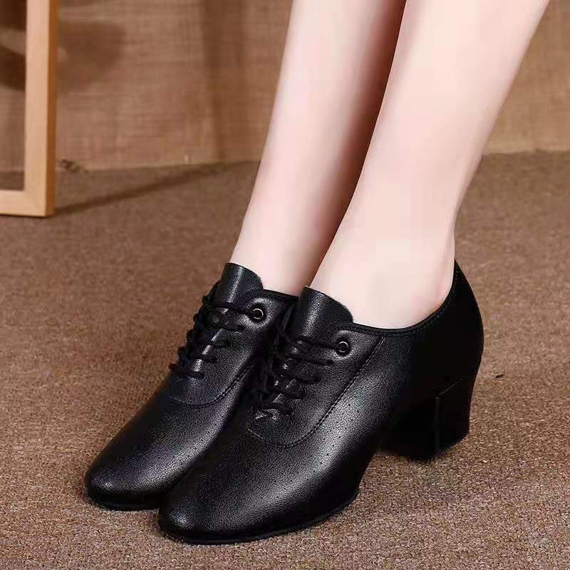 海云丹斯①牛皮不打孔舞蹈鞋教师鞋女水兵鞋广场舞跳舞鞋