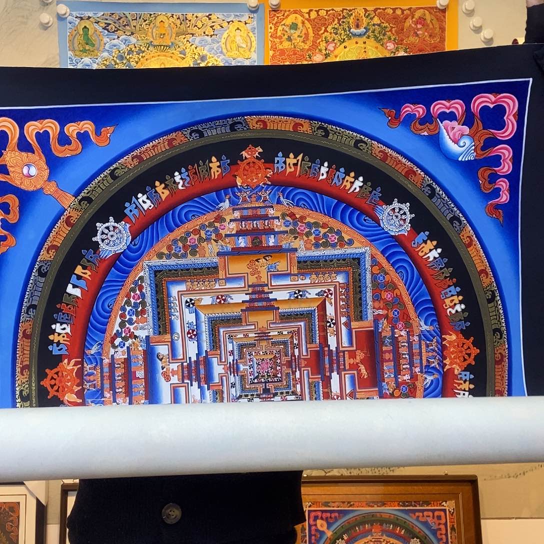 卷轴画纯手绘坛城唐卡50厘米左右
