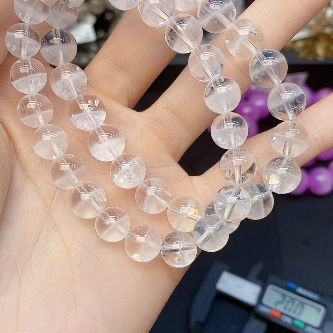 水晶手链未镶嵌16白幽灵9mm多样性发其一