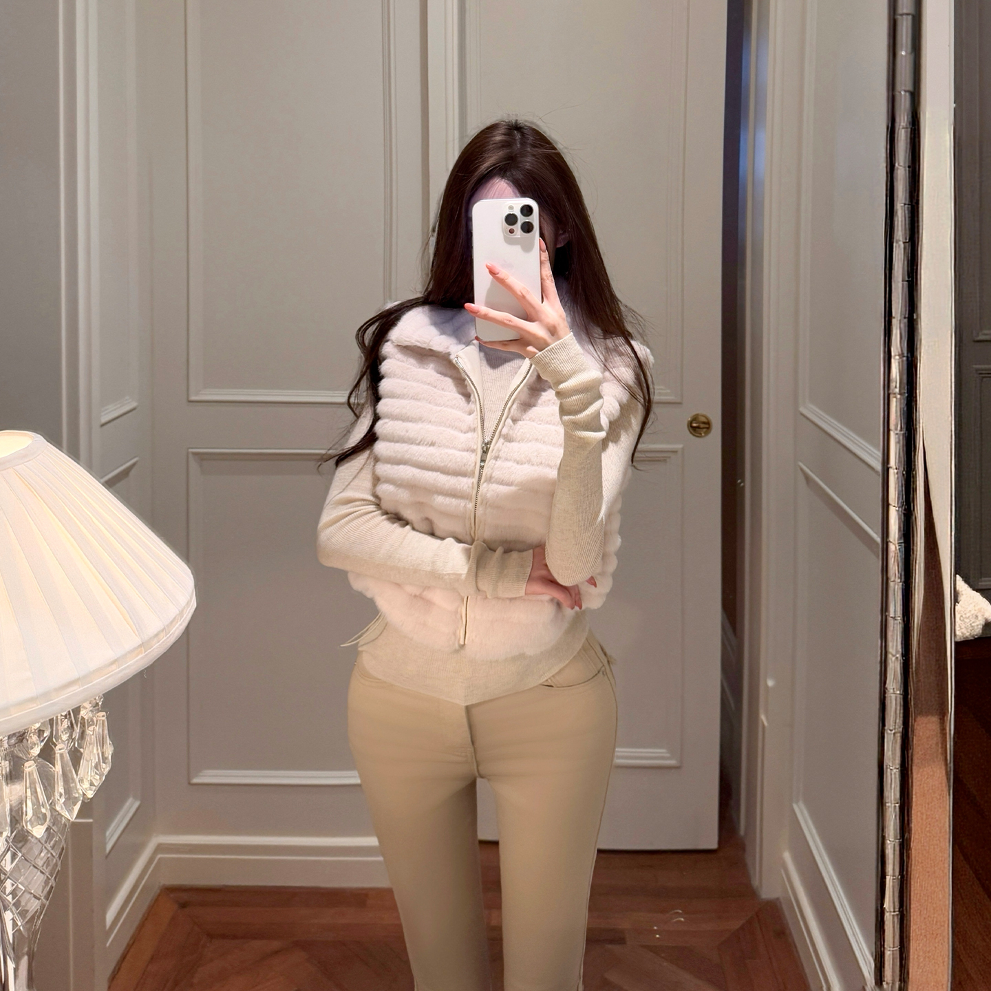 一只巧 【奢娇千金】轻奢简约百搭翻领仿貂毛马甲